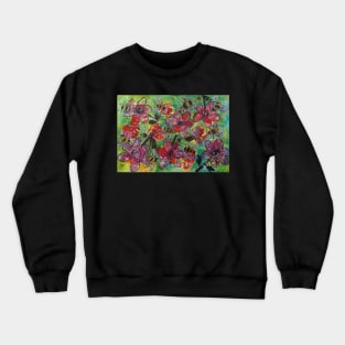 Bees and Red Flowers Crewneck Sweatshirt